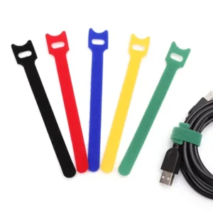 CHINEE Stock Eco Friendly Elastic Back to Back Hook and Loop Strap Fastener Cable Organizer Colorful Reusable Cable Ties