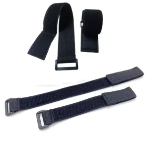 CHINEE Stretch Velcroes Cable Ties Elastic Hook and Loop Strap With Metal Buckle Black Cable Ties Resealable With Nylon Fastener