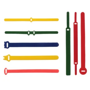 CHINEE T type cat Head Velcro Adhesive backed Multi color Data Cable Storage Elastic Band ab Side Nylon Self adhesive Binding Tape
