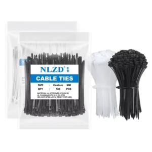 CHINEE Tough Nylon Zip Cable Ties Plastic Secure Fastener UV Resistant Black Heat Resistant Indoor outdoor Use 1000 Pcs Bulk
