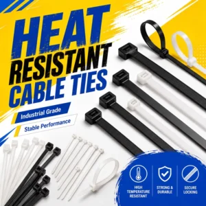 CHINEE UL CE Heat Resistant Nylon 66 Cable Ties UV Resistant High Temp Industrial Plastic Zip Ties Heavy Duty Wire Wrap