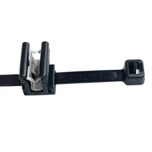 CHINEE UL Protected Nylon 66 4.8mm 200mm Self Lock Zip Ties Black EC4 Edge Clip Cable Ties 1-3mm Panel