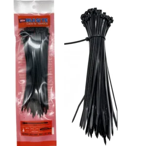 CHINEE UV Resistant 250mm Black Nylon 66 Self Locking Cable Ties with Thick Teeth for Electrical & Industrial Use