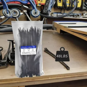 CHINEE UV Resistant Black Heavy Duty Zip Ties for Automotive and Industrial Use Self Locking Nylon 66 Material