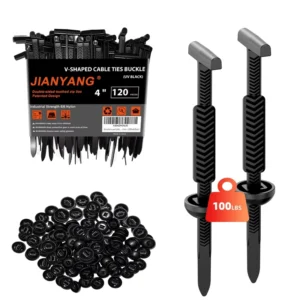CHINEE Upgraded Heavy Duty V-sharped Toothed Universal Nylon Cable Tie Buckle Multifunctional for Car Home Office & Workshop