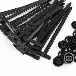 CHINEE Upgraded Nylon Universal Cable Tie Buckle Self Locking UV Resistant Black Zip Ties for Car Repairs