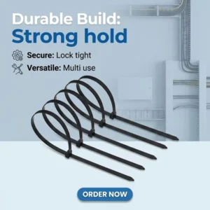 CHINEE Used for Bundle Electrical Cables Self-locking Uv Resistant Black Nylon Cable Tie 7.6x370mm