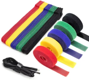 CHINEE Velcro Cable Ties Back to Back Self Adhesive Nylon Colorful Cable Management Straps for Data Cable Wire Bundling Simplicity