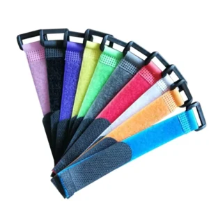 CHINEE Velcro Cable Ties Straps with Square Buckle Reusable Self Adhesive Hook and Loop Wire Organizer Cable Management Fastener