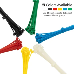 CHINEE Versatile Cable Ties 4.8*200mm Nylon 66 Plastic Zip Ties Self-Locking and Colorful for Various Applications Zip Tie