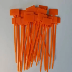 CHINEE WANDU Self Locking Cable Label Ties 4*150MM Nylon Zip Tag in Black and Orange for Organization and Visibility