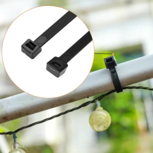 CHINEE Weatherproof V Sharped Toothed Nylon Zip Ties 4.8*250mm 100LBS(45kg) UV Protected Cable Ties for Outdoor String Light Fixing