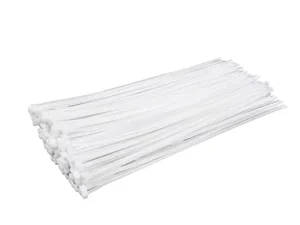 CHINEE White Self-Locking Zip Ties 14 Inch (100 Pack) Clear 50 lb UV Resistant Industrial for Outdoor Use LOCKLOCK