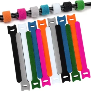 CHINEE Wholesales 50pcs Bag Cable Ties Reusable Cable Management Adjustable Cable Organizer Cable Straps Cord Wraps and Hook Loop Strap
