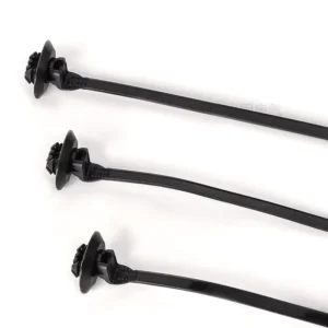 CHINEE X143 Self-Locking Cable Ties for Oval Hole 5*170mm Nylon Push Mount 0.3-3mm Plate Thickness & 7*12mm Hole Diameter