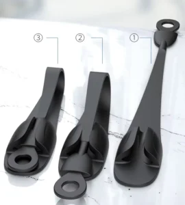 CHINEE YDS Adjustable Universal Environment friendly Silicone Cable Tie Band with Adhesive Pad High Elastic Strap Bathroom Organizer