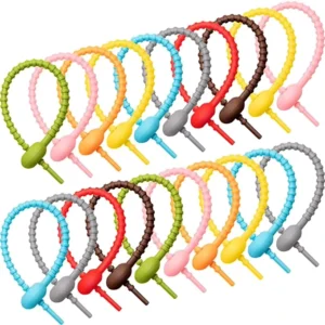 CHINEE YDS Custom Colorful Silicone Ties Bag Clip Cable Straps Bread Tie Reusable Rubber Twist Tie