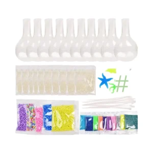 CHINEE YLYQU DIY EVA Stress Ball Kit Squishy Refill 10 Balloons Cable Ties Transparent Gel Beads 5 Foam Particles Just Add Water Unisex