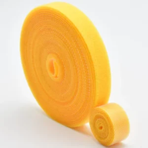CHINEE Yellow Nylon Self Adhesive Hook Loop Velcro Zip Ties Foldable Cable Organizer Back to Back Plant Ties for Bathroom Detachable