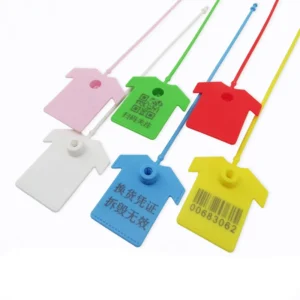 CHINEE Zip Tags Eco friendly Custom Logo Plastic Anti theft Self Locking Garment Ties Label for Clothes