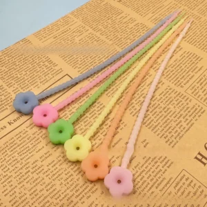 CHINEE taodao Fluorescent Luminous Transparent Flower Silicone Cable Ties DIY Handmade Jewelry Accessories Natural Korean Version