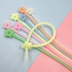 CHINEE taodao Fluorescent Luminous transparent five pointed star silicone cable ties diy handmade jewelry accessories Natural Korean